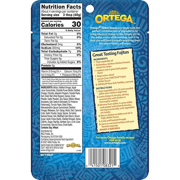 ORTEGA FAJITA SKILLET SAUCE, 7 OUNCE