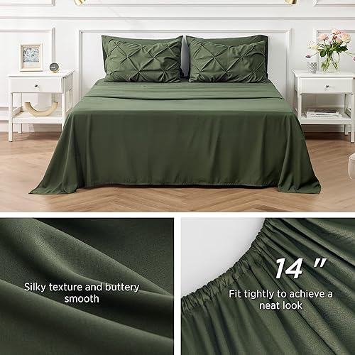 Bedsure Twin Comforter Set Olive Green Bed in a Bag Twin Size