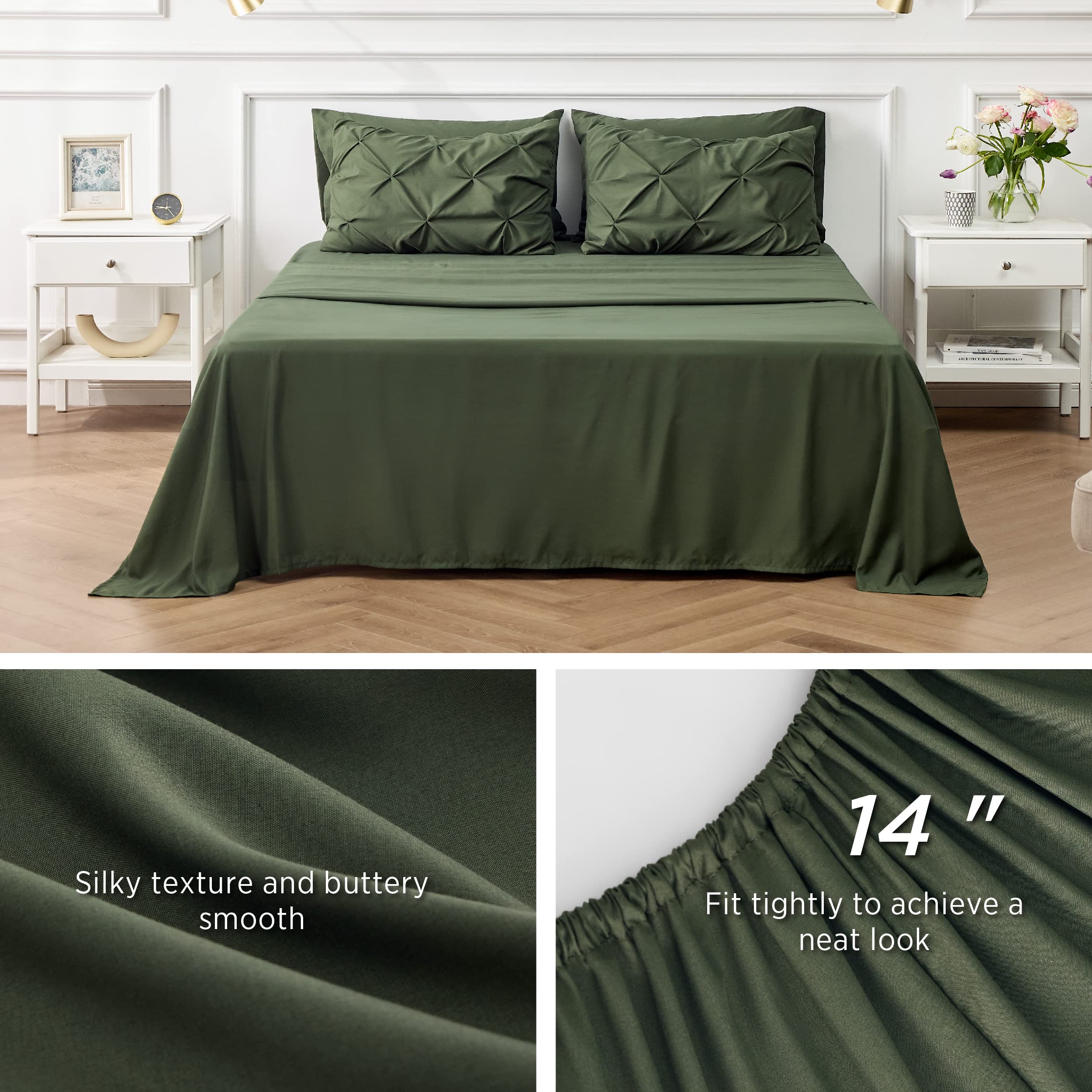 Mua Bedsure Olive Green Comforter Set Queen Bed in a Bag Queen 7