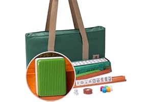 Yellow Mountain Imports American Mahjong Set, Huntington with 166 Melamine Mahjong Tiles, Mineral Green Soft Case - 4 All-in-
