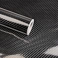 Lypumso 6D Carbon Fiber Vinyl Wrap Roll, Glossy Car Wrap Film Featuring Bubble Free Air Release Technology, Car Moto DIY Interior Exterior Decoration (Carbon Fiber Black, 1ft x 5ft)