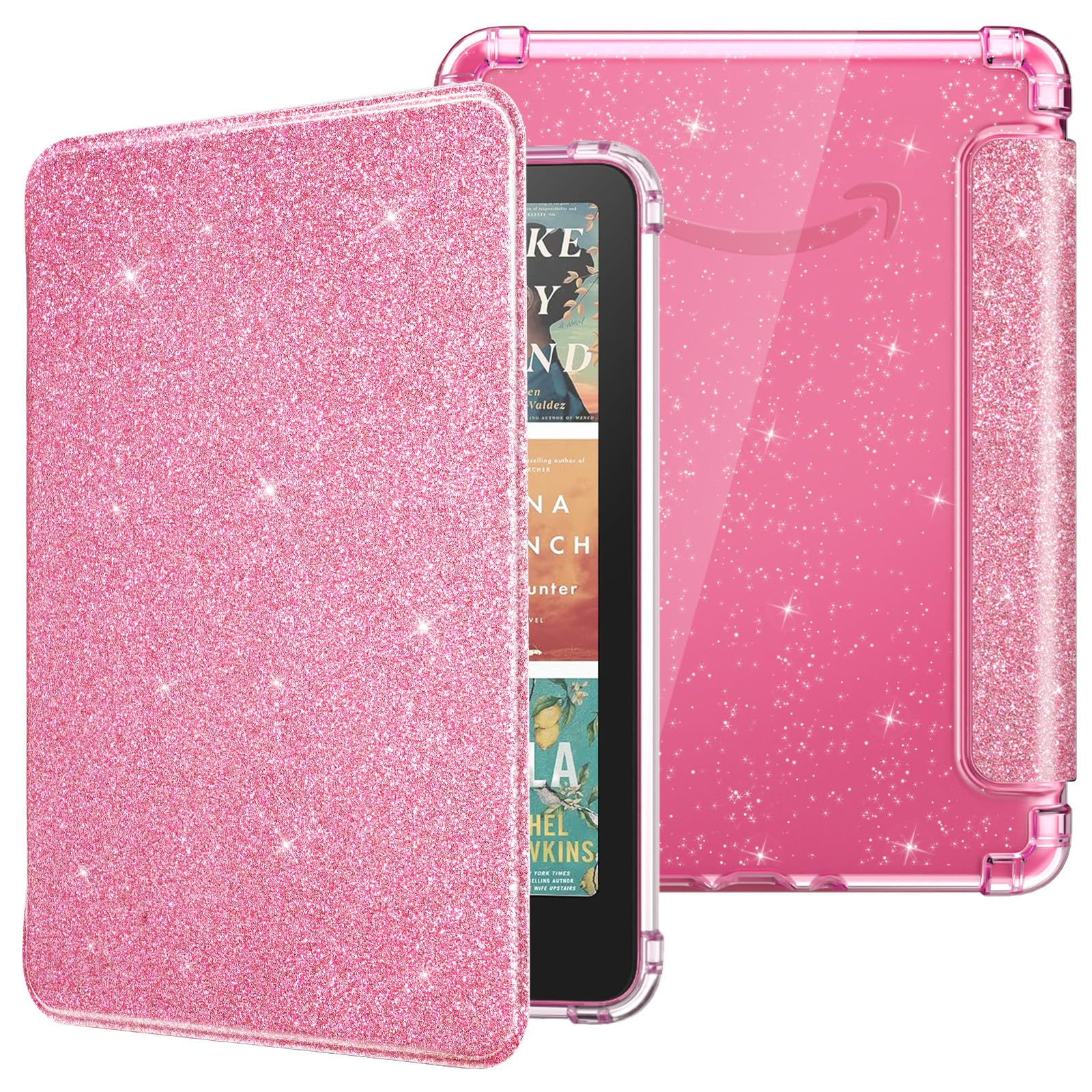 Photo 1 of MoKo Case for All-New 7" Kindle Paperwhite 2024 12th Gen&Kindle Colorsoft Signature Edition 2024,Ultra Clear Soft Flexible Glitter TPU Back Cover Light Shell with Auto Wake/Sleep, Glitter Pink