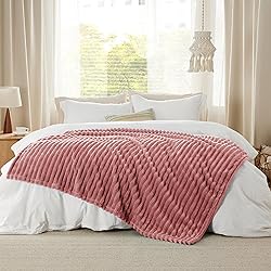 Bedsure GentleSoft Brick Dust Fleece Throw Blanket