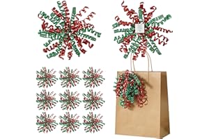 LiBongTa 12 PCs Bows 5" Red and Green Bow Ornaments with White Dots, Self-Adhesive Curly Ribbon Bow, Gift Wrap Accessory, Metallic Christmas Bows, Colorful Gift Bows for Presents, Wine Bottle, Basket