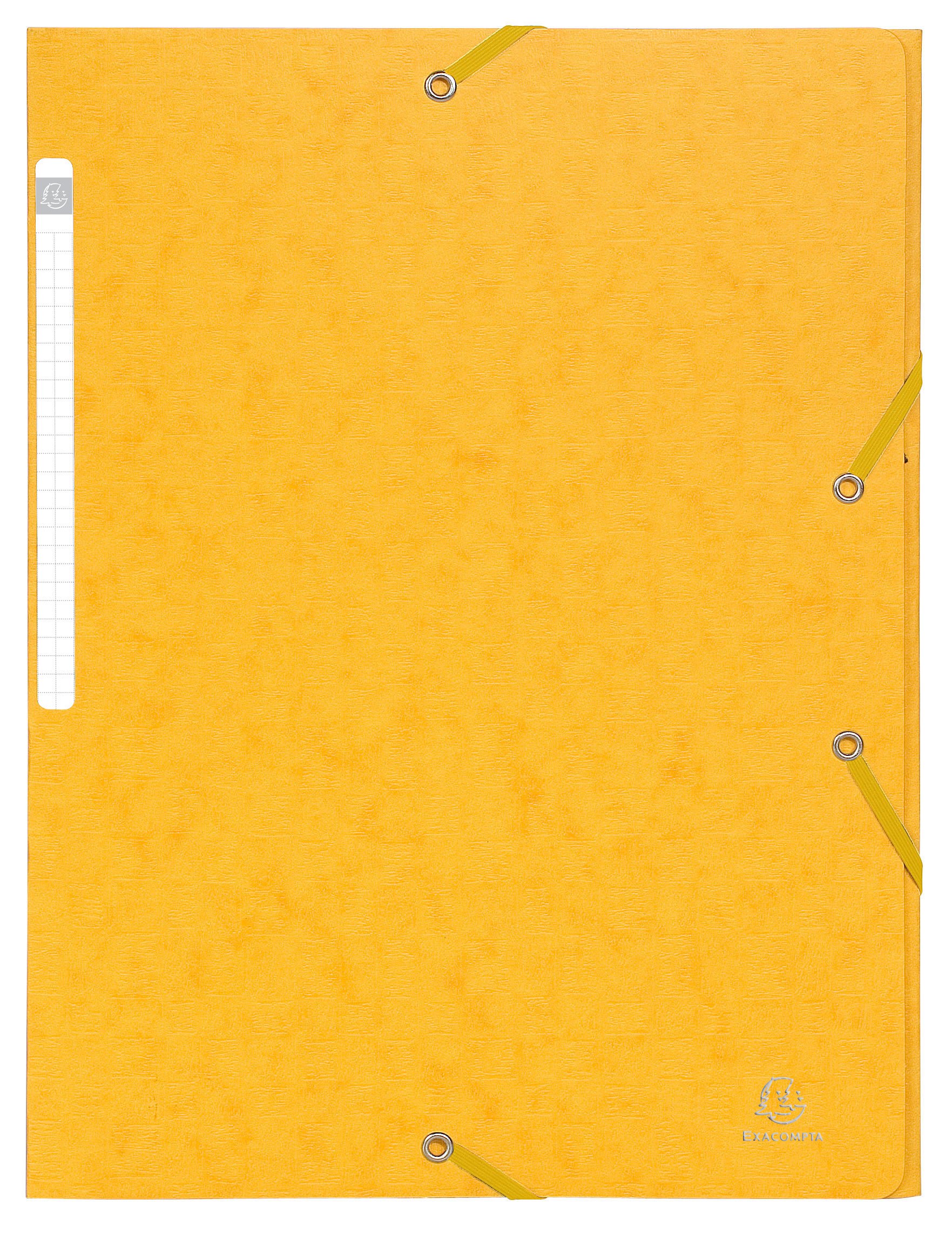 Exacompta - Ref 55759E - Scotten Elasticated 3-Flap Folders - Suitable for A4 Documents, 425gsm Embossed Mottled Pressboard, FSC-Certified - Yellow (Pack of 10) — image 1