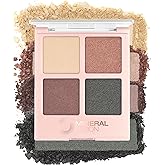 Mineral Fusion Eyeshadow Palette - Four Pressed Powder Shades in Matte, Satin, and Shimmer Finishes - Natural, Lightweight Vegan Eye Makeup - (Glamping)