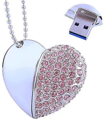 thumbnail image 2 of Rose Gold Crystal 32GB USB 2.0 Flash Drive LED Light Glass Pen Drive Thumb Drive Memory Stick Gift For Boy Girls Kids Adults Pendrive USB Stick 2 of 11