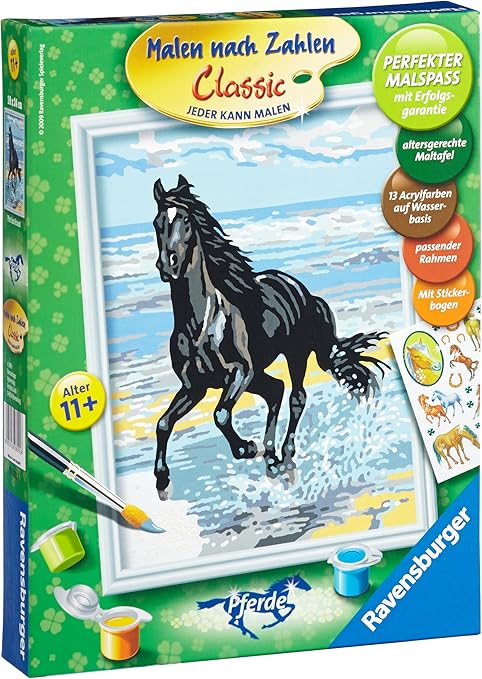 Ravensburger 28092 - Pferd am Strand - Malen nach Zahlen, 18 x 24 cm
