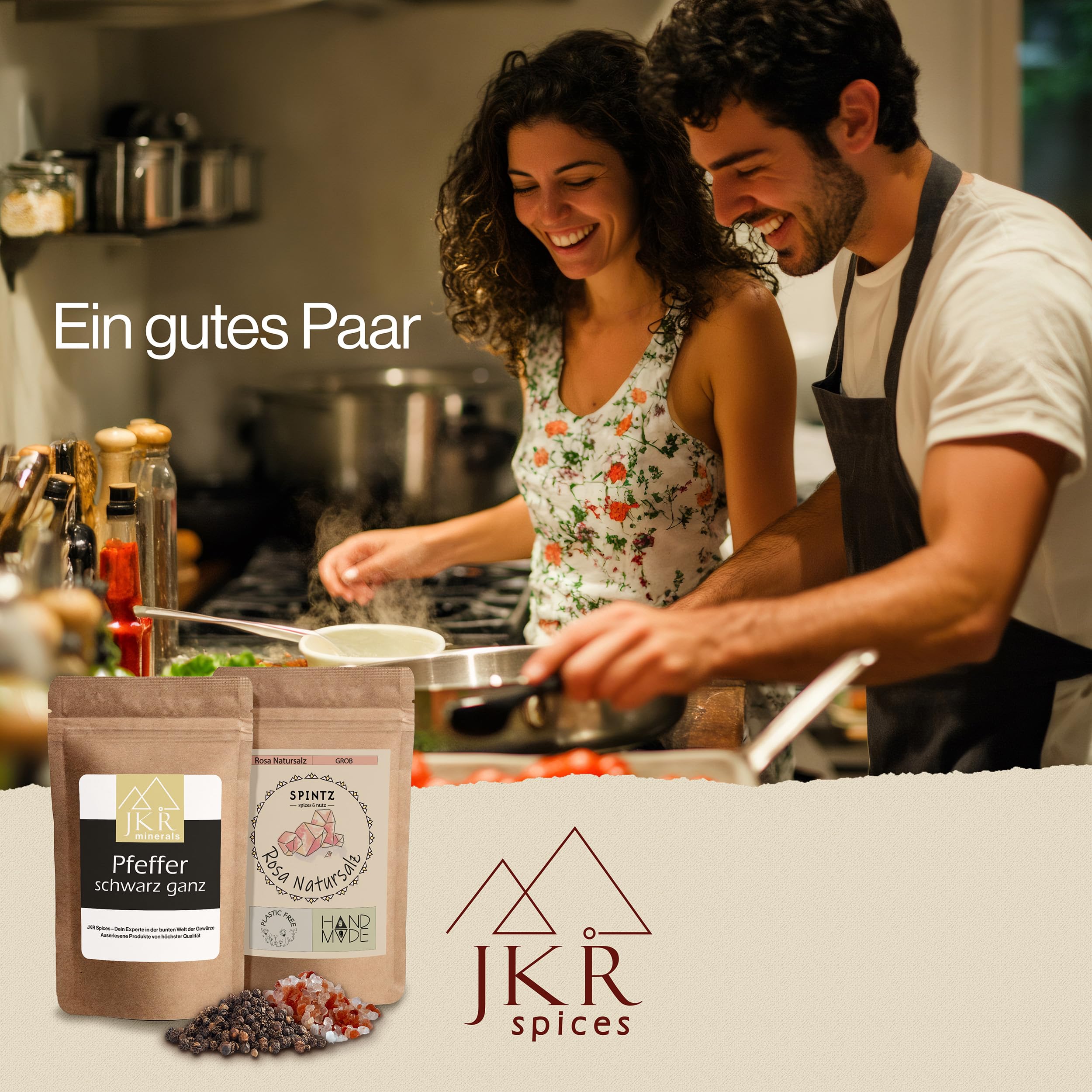 JKR Spices® 250g Schwarzer Pfeffer ganz + SPINTZ 500g Rosa Natursalz grob - Kombi Angebot | ganze Pfeffer Körner + Grobes Salz für Pfeffermühle | 100% natürliche Pfefferkörner und Kristallsalz 2