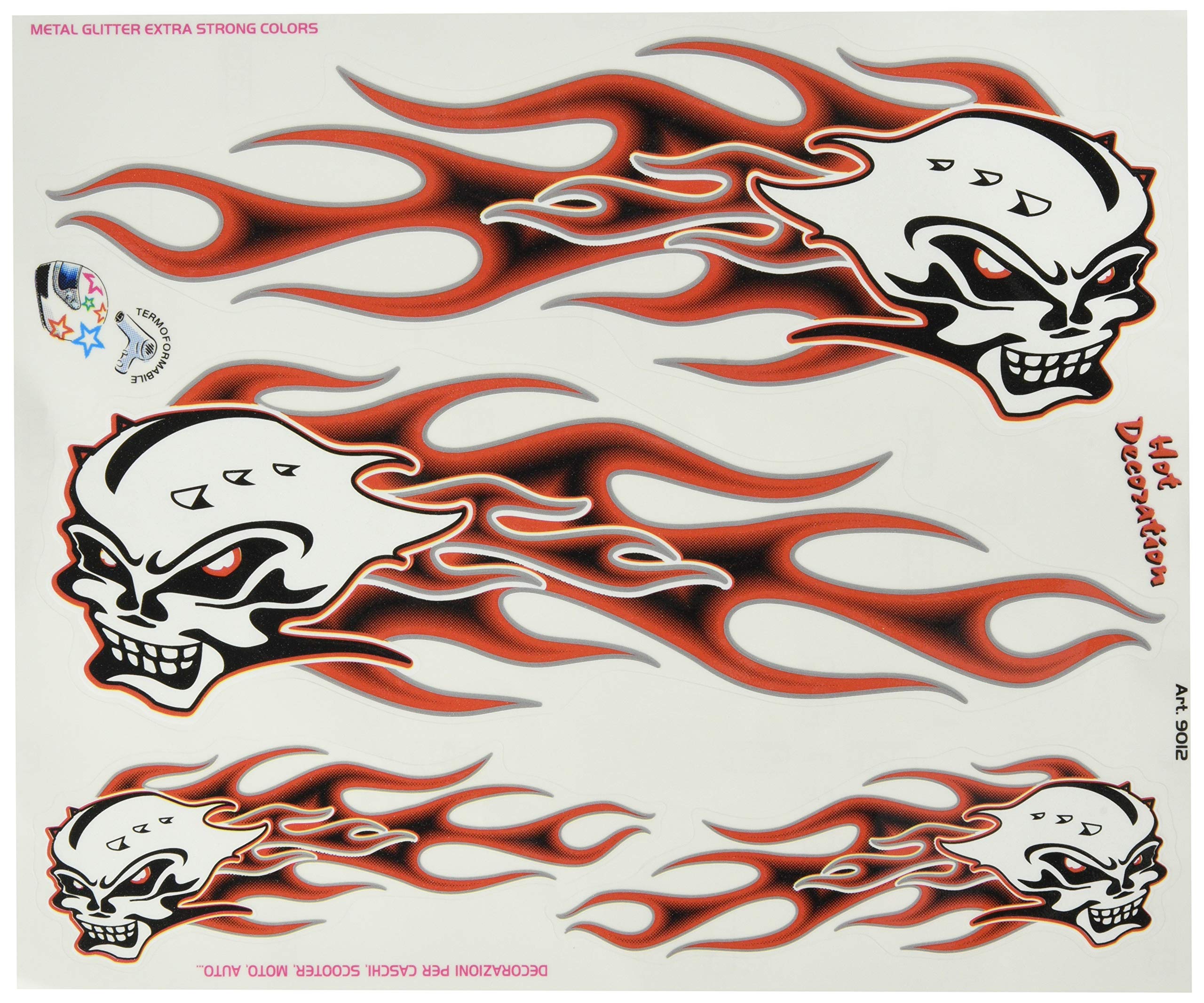 Quattroerre Sticker Skulls and Flames Tab, 20 x 24 cm