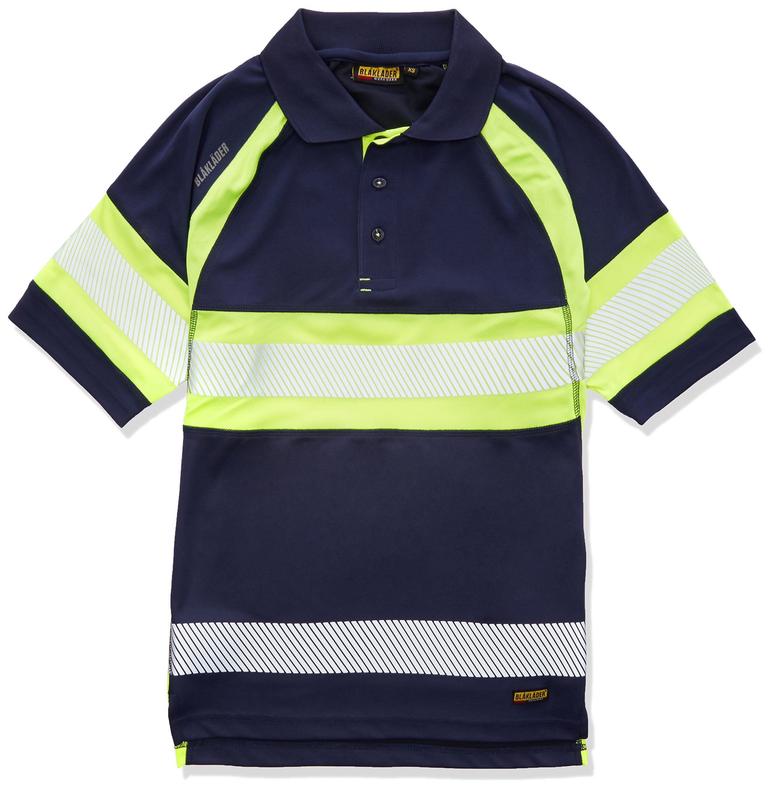 Blakläder 333810518933XS High-Vis Polo Shirt, Navy Blue-Yellow, XS
