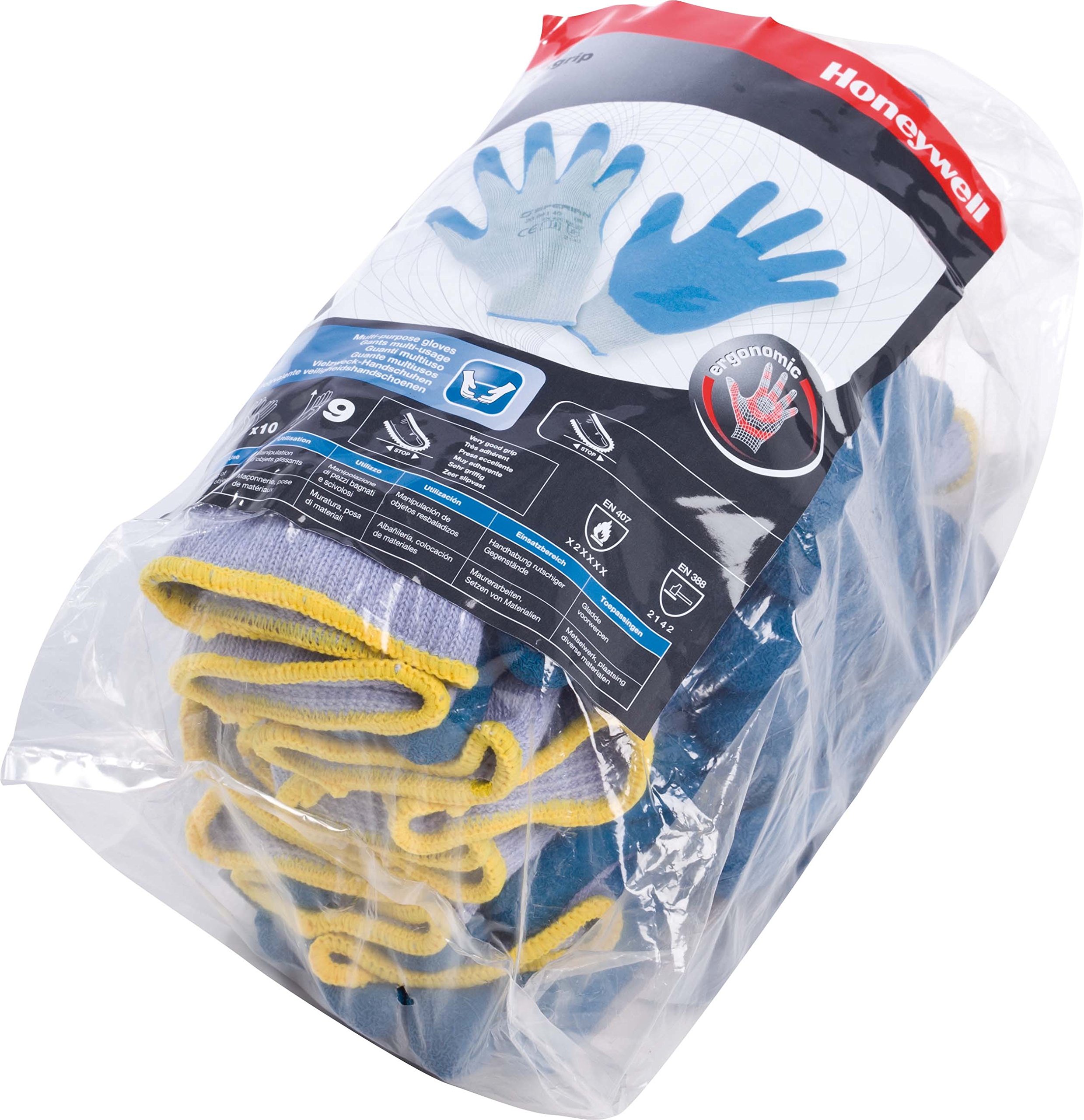 Honeywell DEXGRIP 2094140 General Purpose Gloves for Light & Medium Handling, Knitted Cotton/Polyester Grey, Knitted Wrist, Size 9, 2094140-09 (Pack of 10 Pairs) — image 1