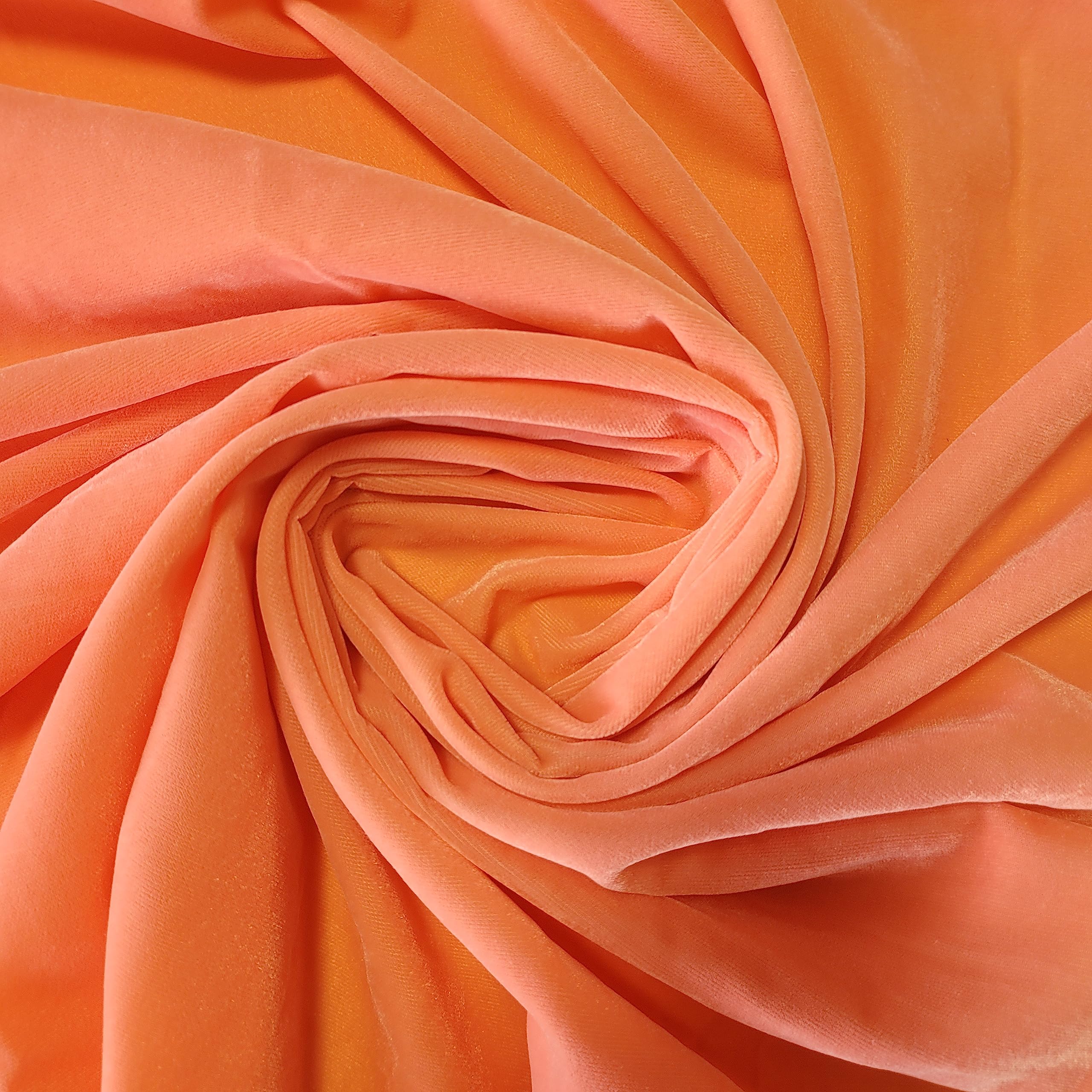 Luxurious Soft Three Crown Micro 5000 Velvet Dress Craft Fabric Material Suitable for Home Decor, Curtains, Upholstery & More 44" - 112 cm Wide Sold As 1 Meter Pre - Cut Lengths (Salmon)