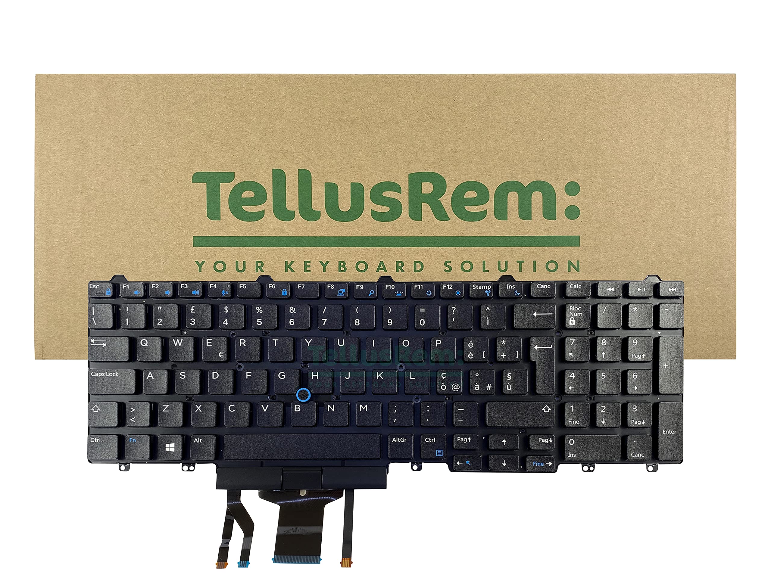 TellusRem replacement Italian backlit keyboard for Dell Latitude E5550 E5570 5580 5590