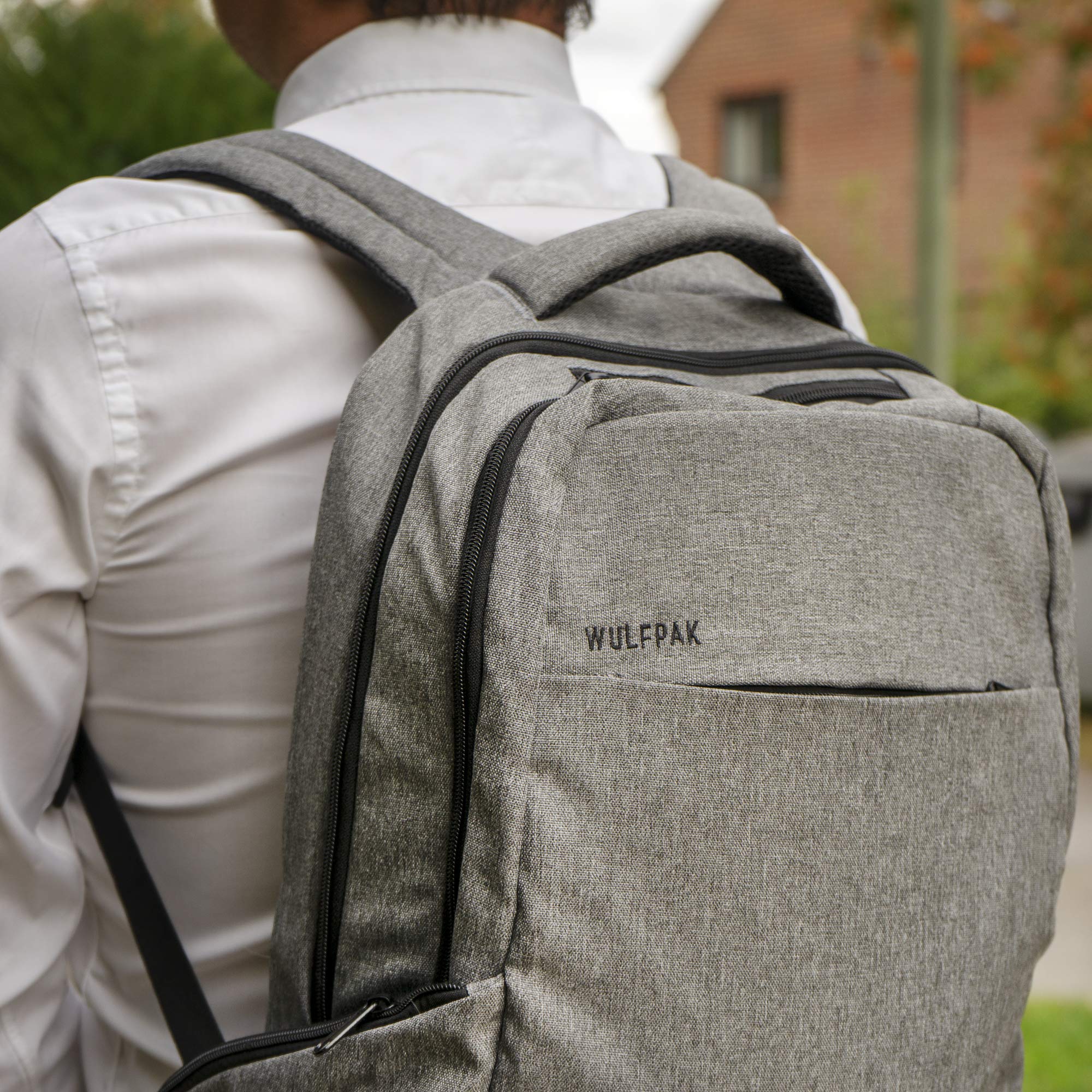 Laptop Backpack - Wulfpac professional anti-theft business rucksack - large, cool, slim, water-proof (resistant) bag - for school travel women girls men boys - fits 14, 15-.6, 16-.6, 17-.3 inch laptop