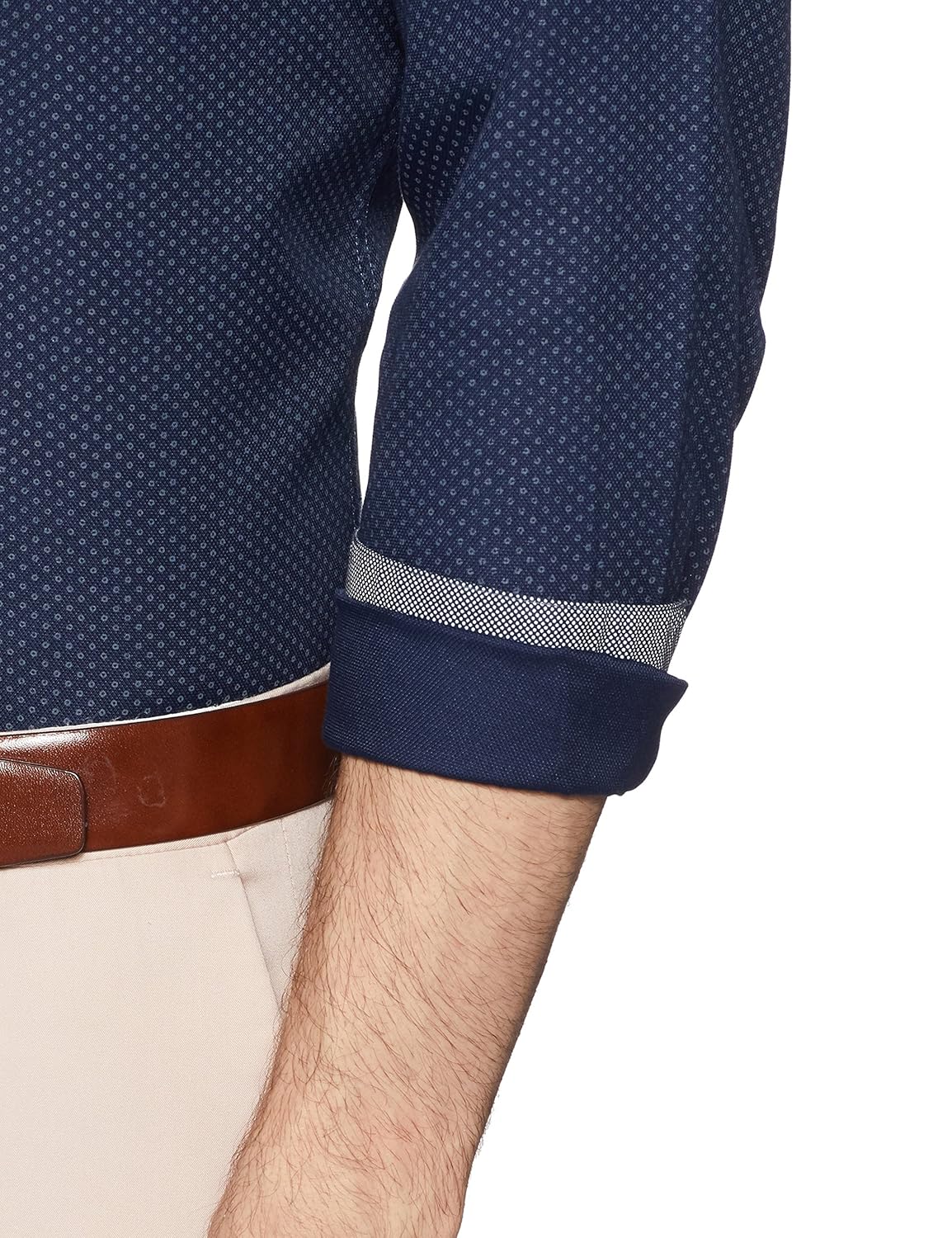 peter england men's printed slim fit formal shirt