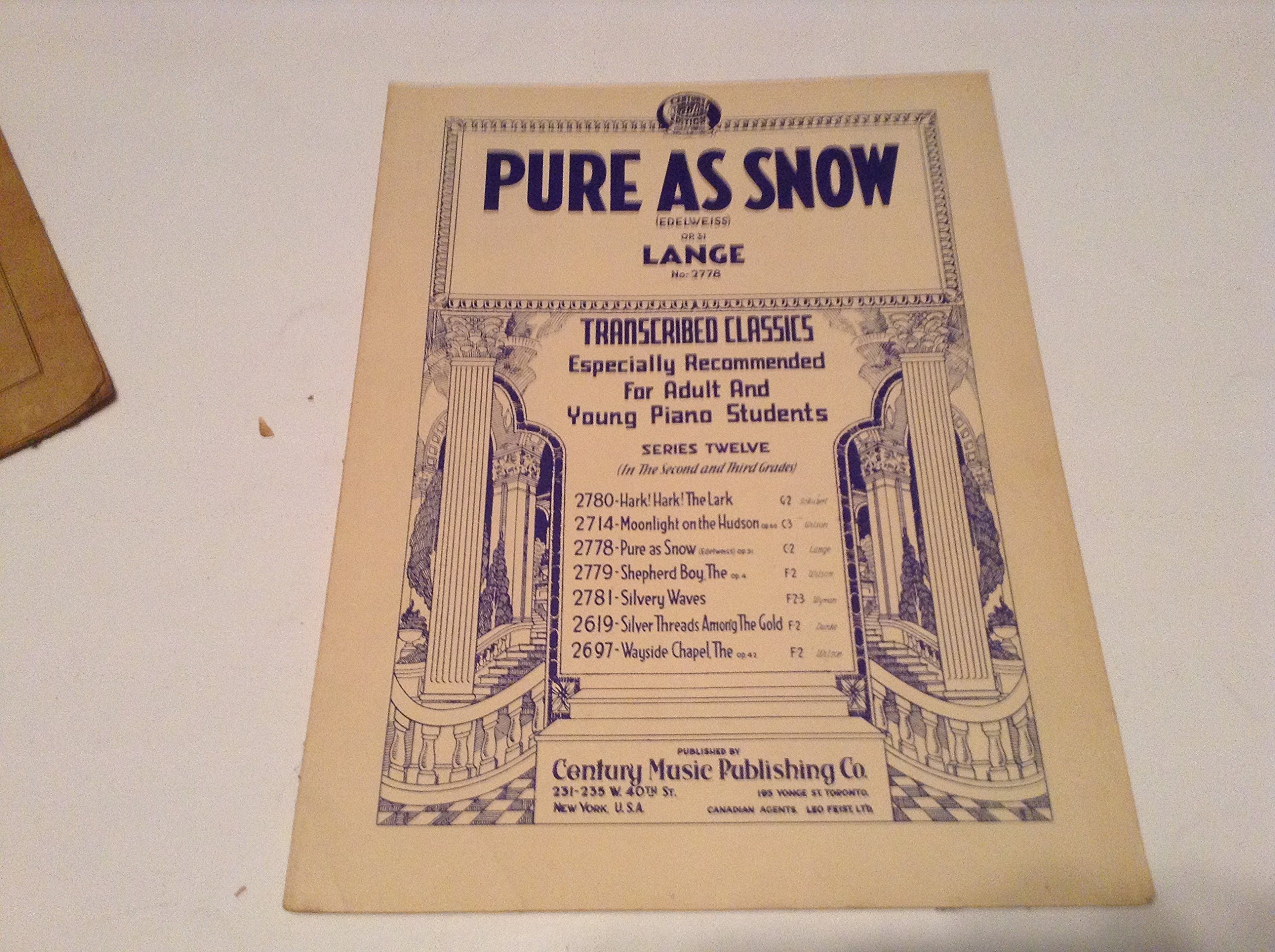 Pure Sheet As Amazon.com: Books Edelweiss: Snow Music