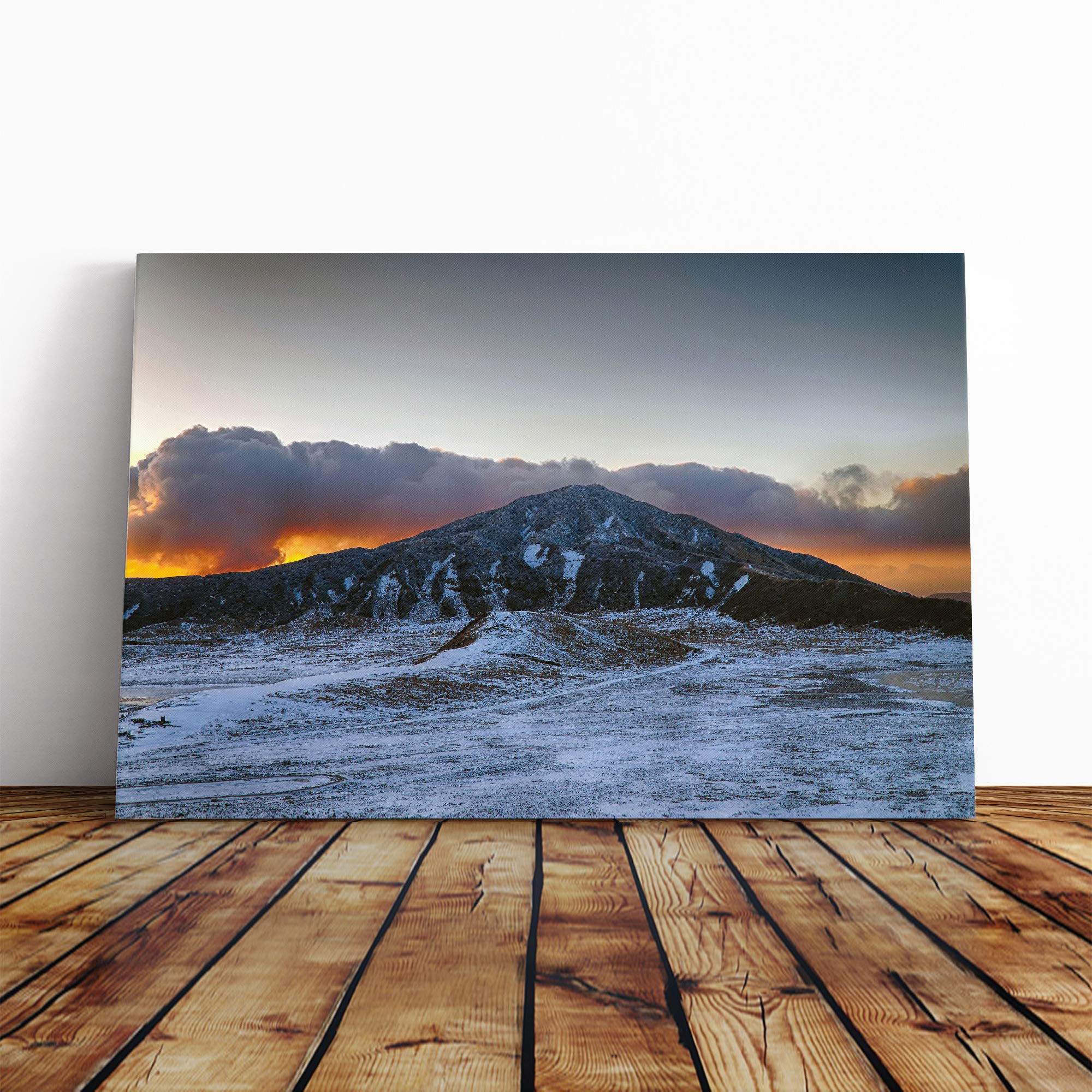 Landscape ASO Kumamoto Japan Mountain Canvas Print | Gallery Wrapped 30mm Frame Wall Art | 20x14 inches | Ready to Hang | Modern Landscape Picture | Living Room Bedroom Lounge Office