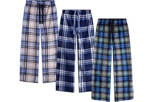 US Angels 3-Pack Boys Pajama Pants - Soft Micro Fleece OR Jersey Knit PJ Bottoms for Kids - Boys Sleepwear, Size 7-20
