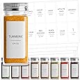 Talented Kitchen 140 Minimalist Spice Labels Set. Black Print on White Matte Backing, Water Resistant. Spice Jars Vinyl Organization Storage. Spice Rack Organization System (140 Fine Line Spice Label)