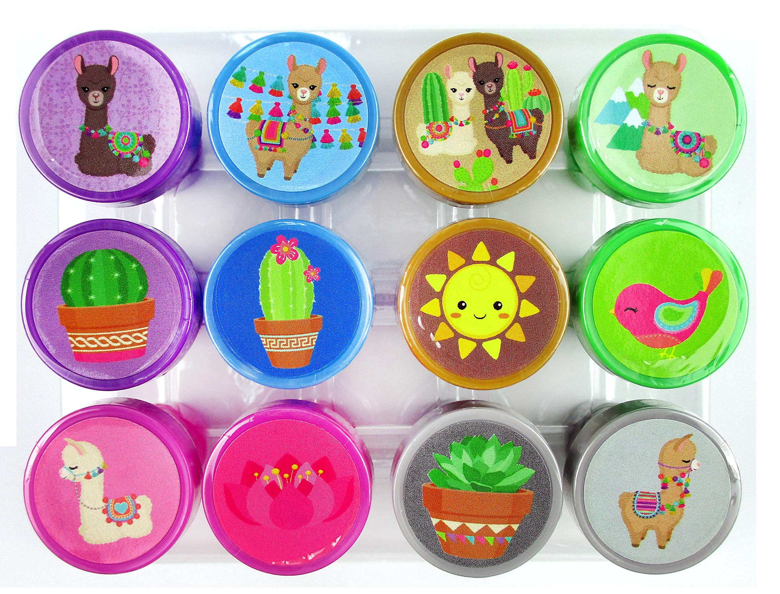 TINYMILLS 12 Pcs Llamas Stamp Kit for Kids