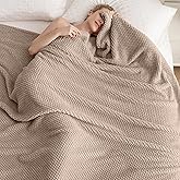 Light Brown 300GSM Super Soft Twin Blanket for Couch Sofa Bed Cozy Blankets for Women Girls Cute Fleece Fluffy Blanket for Aesthetic Home Decor,60x80
