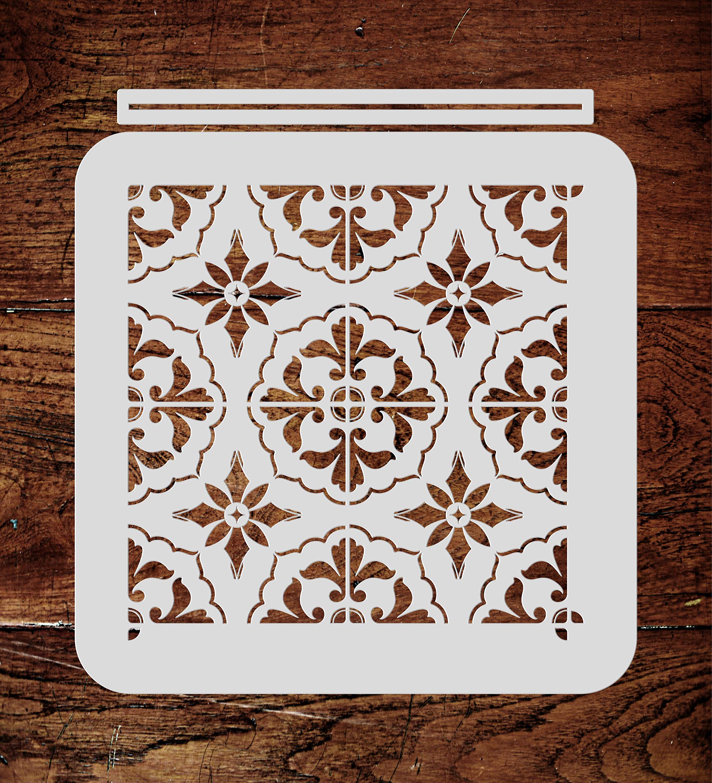 Mexican Tile Stencil 12 x 12 inch 4 Tile (L) Reusable Talavera