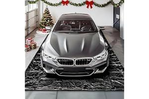 Huatean Home Garage Floor Mat, (7'9" x 18") Under Car Waterproof Containment Mats, Oil Mat for Garage Covering, Garages Floor Mats for Under Car, Keeps Dry and Clean