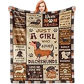 Noxkioy Dachshund Gifts Blanket, Dachshund Gifts for Women/Girls, Weiner Dog Gifts for Women, Weiner Dog Themed Gift Throw Blanket for Couch Sofa 60"x50"