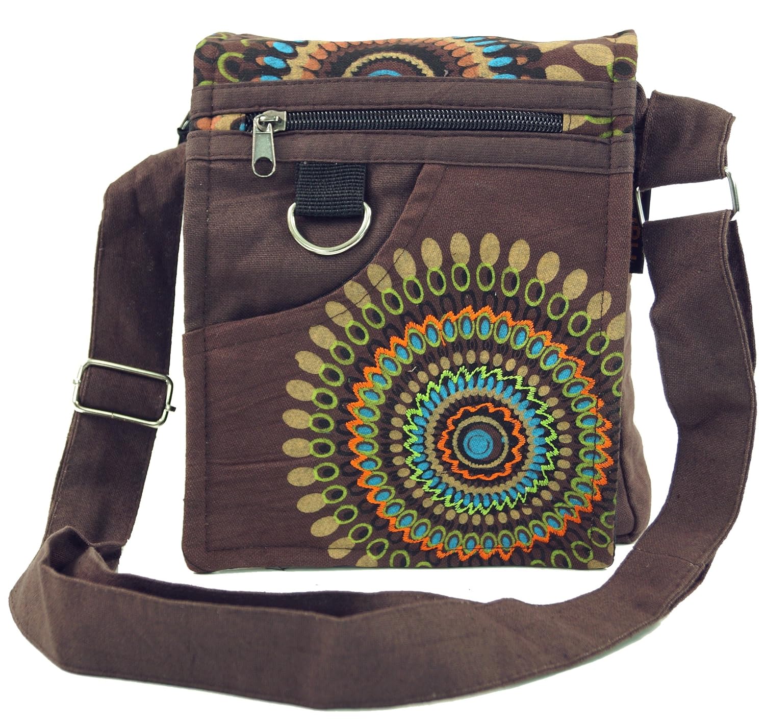 Small Shoulder Bag, Hippie Bag, Goa Bag Brown, Unisex