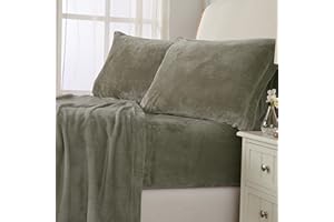NY Loft Ultra Soft Micro Fleece Sheets Set with Extra Deep Pockets | Extra Soft Velvet Fleece Sheet Set | Super Plush Polar Fleece | Velvet Plush Cozy Warmth | Tribeca Collection (King, Fog Taupe)