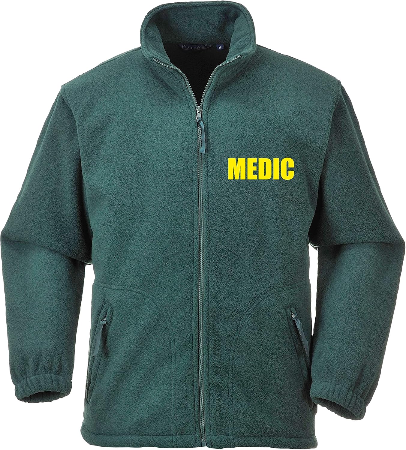 MEDIC Portwest Premium Green Fleece YELLOW TEXT Workwear, Medical