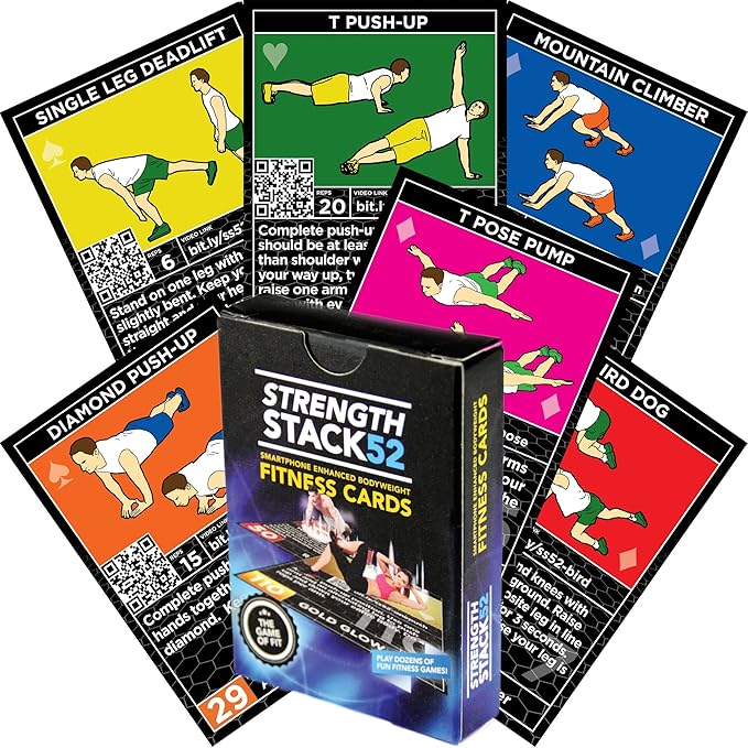 Exercise Cards Strength Stack 52 Bodyweight Workout Playing Card Game