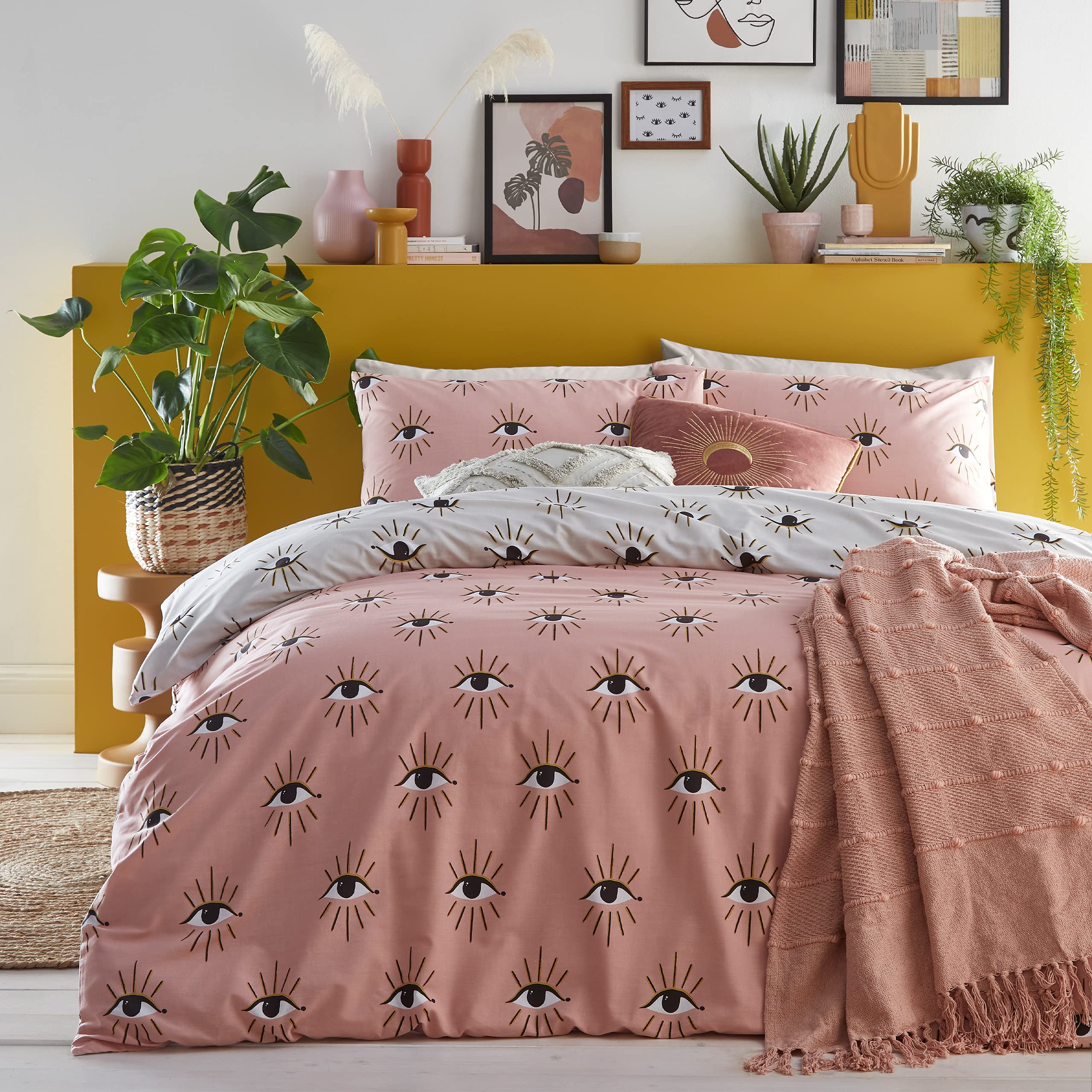 furn. Theia Duvet Cover Set - Double - Blush