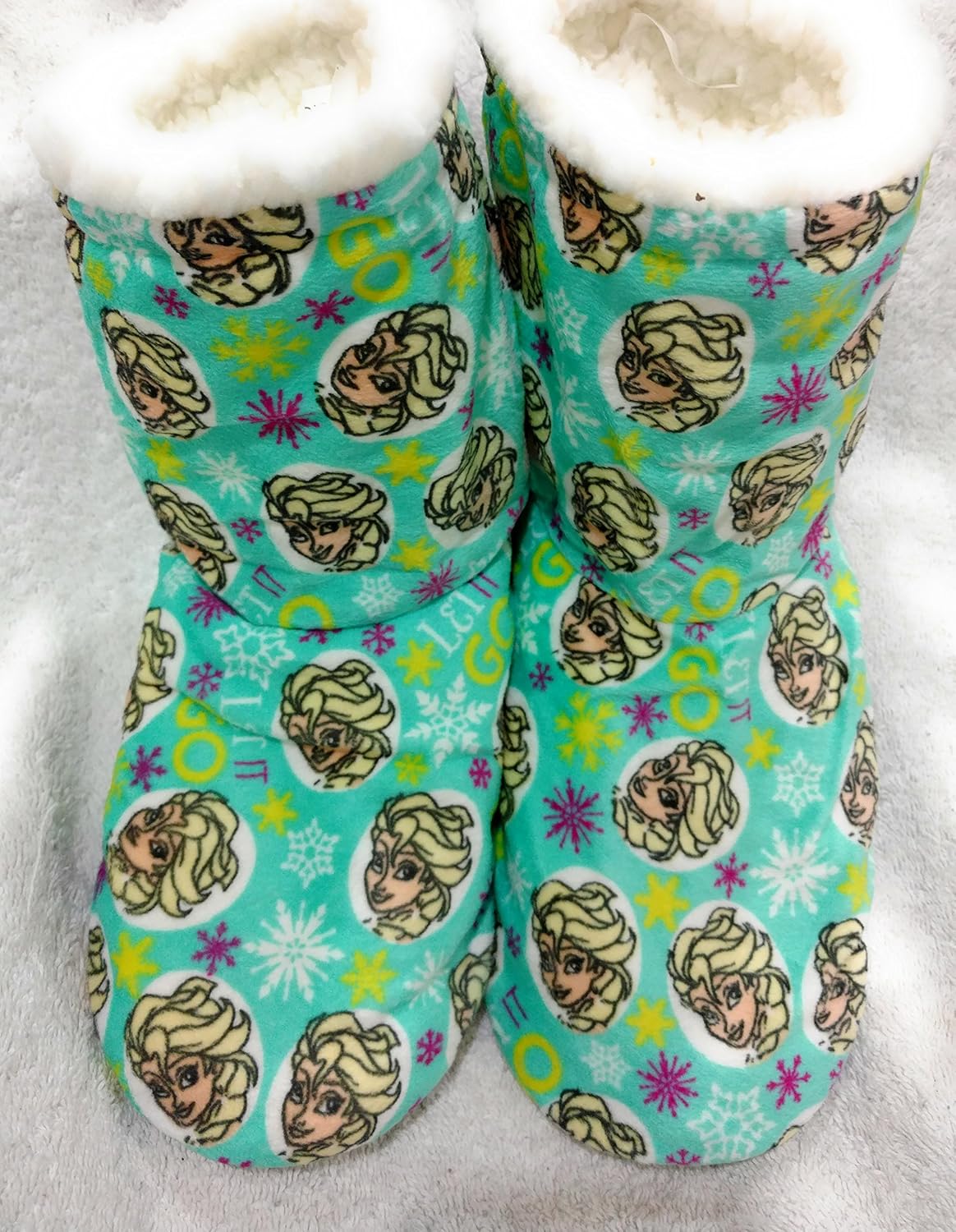Amazon.com: Disney Frozen Boot Slippers Elsa Mint Green Big Girl Teen