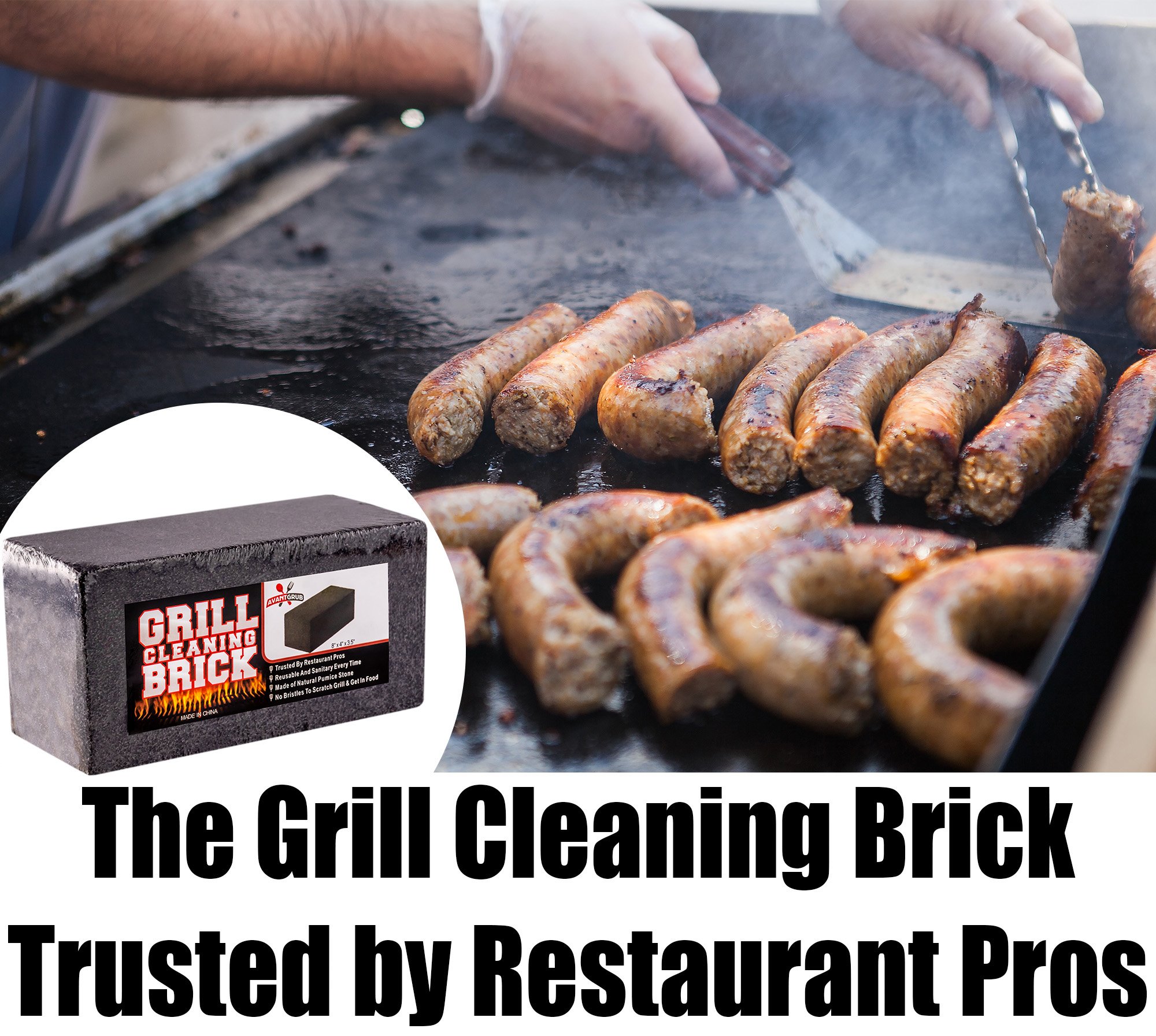 Commercial Grade Grill Cleaning Brick Bulk 12 Pack by Avant Grub