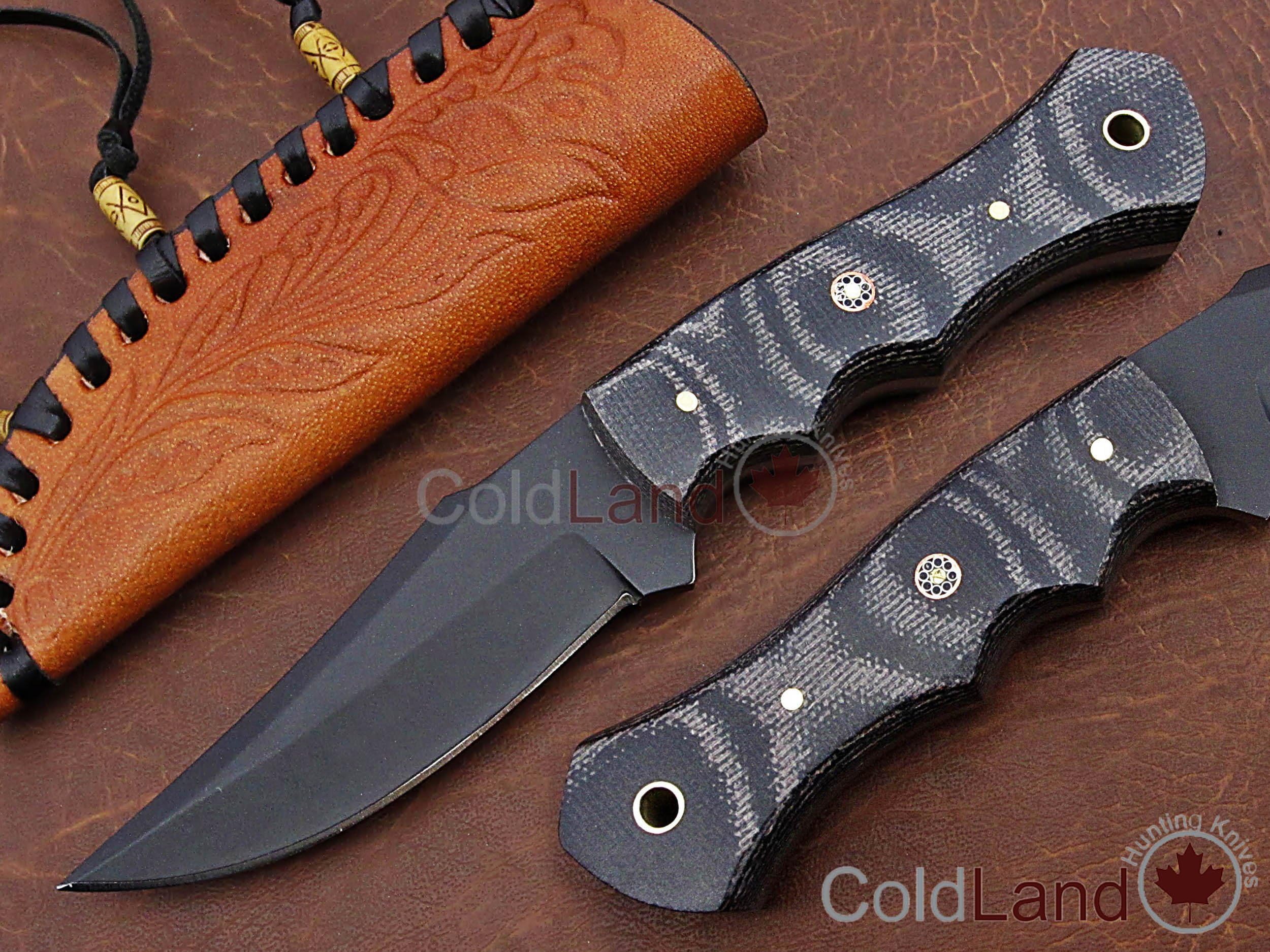 ColdLand | 8" Custom Made Black Coated High Carbon Steel Skinner Hunting Knife THC03-2