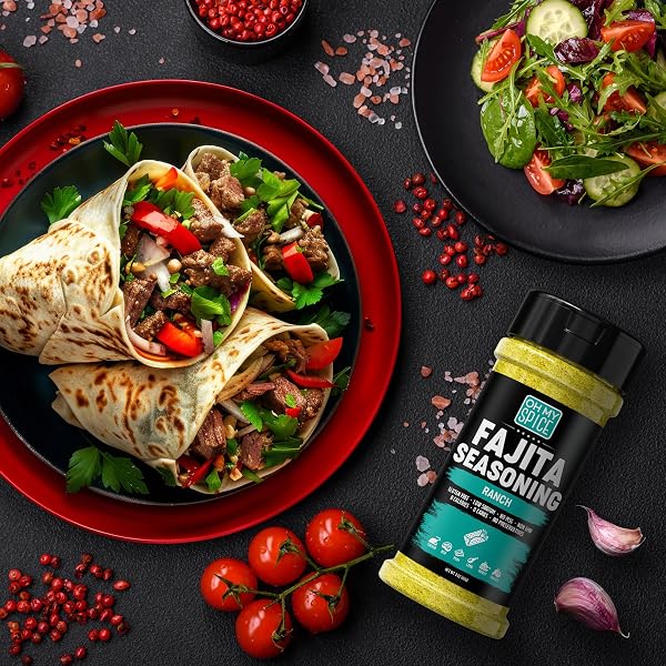 FAJITA SEASONING MIX RANCH SEASONING POWDER – GLUTEN FREE & LOW SODIUM MEXICAN SEASONINGS BLEND FOR MEAT, VEGETABLES, STEAK & CHICKEN FAJITA. DRY RANCH POWDER FAJITAS SEASONINGS SPICES. TACO MIX. 4OZ