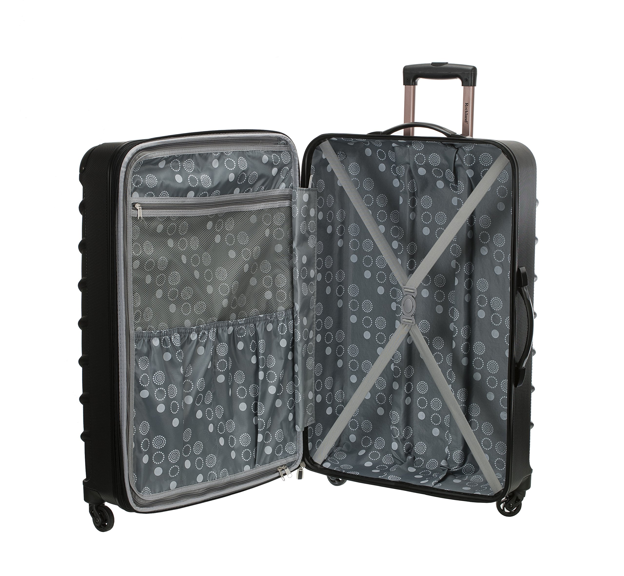 Rockland Speciale Hardside Expandable Spinner Luggage, Black, 2-Piece Set (20/28)
