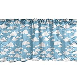 Ambesonne Blue Window Valance, Clear Summer Sky