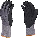 Amazon Basics Micro-Foam Nitrile Coated Work Gloves, Nylon Liner Fiber, Touch Screen, Grey, 11/XXL, 12-Pair
