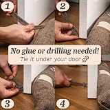 Praknu Draft Excluder 90cm Brown - Removable Washable, No Glue or Drilling view 5