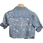 Famitrendz Personalized Kids Denim Jacket - Custom Embroidered Jean Coat with Name for Baby & Toddler Boys Girls, Lightweight Monogram Outerwear, Gift for Birthday, Baby Shower, Christmas