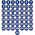 NAVADEAL 2" & 3” Round Number 1-50 Adhesive Stickers in Blue, Red, Black, Green - Inventory Storage Labels, Great for Marking Bins or Toolbox for Daily Use in School, Office, Workshop
