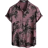 JOTOOK Mens Hawaiian Shirt Short Sleeve Button Down Tropical Shirts Casual Floral Summer Beach Shirt