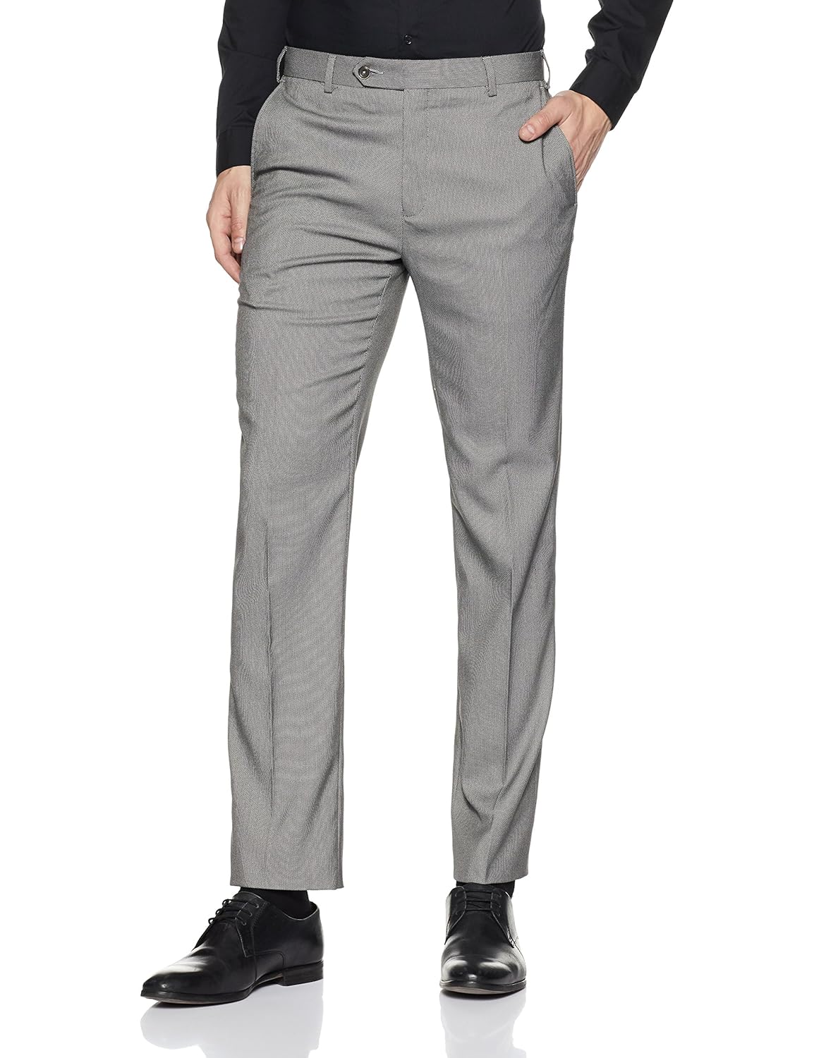 raymond men's relaxed fit formal trousers