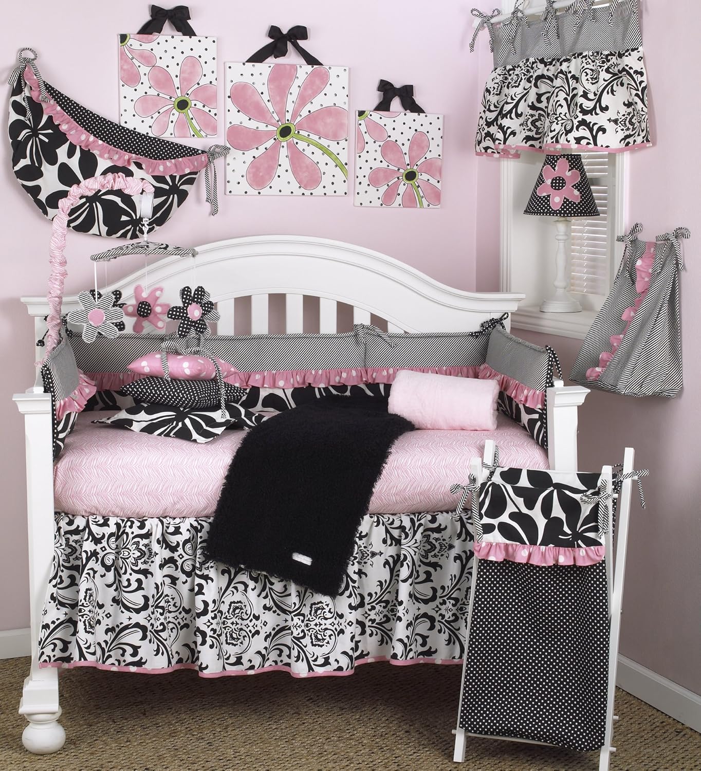 black and white striped crib bedding