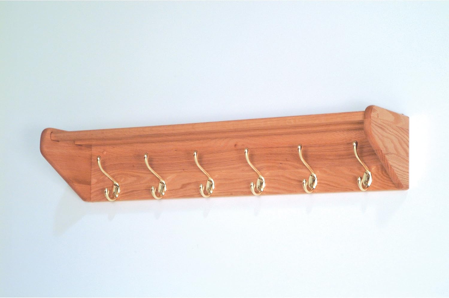 6Hook Wooden Wall Coat & Hat Rack Kitchen & Dining
