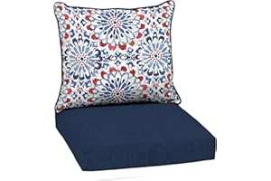 ARDEN SELECTIONS Arden Outdoor Deep Seat Cushion Set, 22 in x 24 in, Weather-Proof, Rain-Proof, Fade Resistant Patio Cushion Clark Blue
