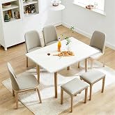 Rukulin 47" Wooden Foldable Kitchen Table Dining Table Rotating Table 4-6 People